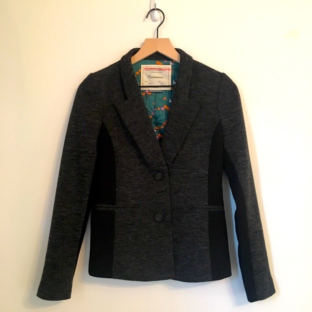 Cartonnier | Anthropologie | Blazer Gray and Black